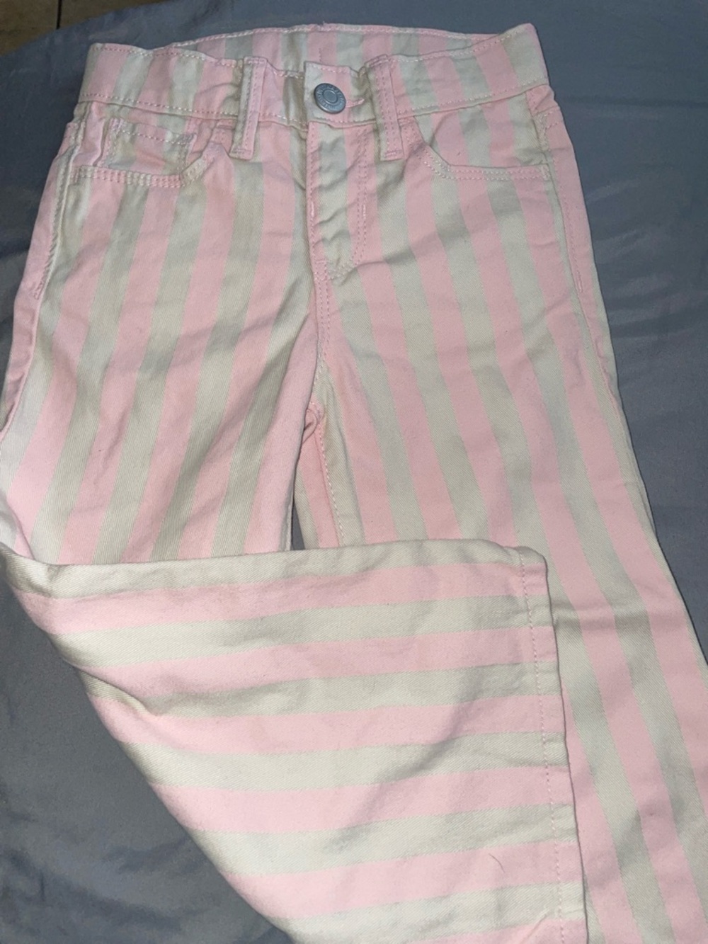 Old Navy Pink and White Striped Girls Jeans
